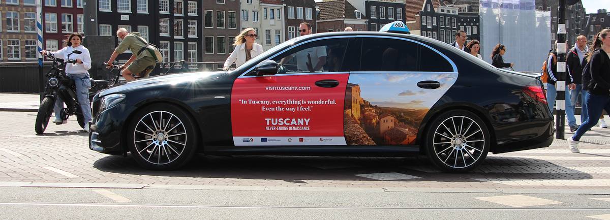 Mobiele buitenreclame Cabvertising Amsterdam